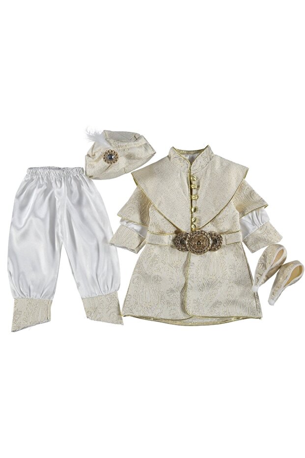 Sultan Cream Gold Belted Baby Mevlüt Set