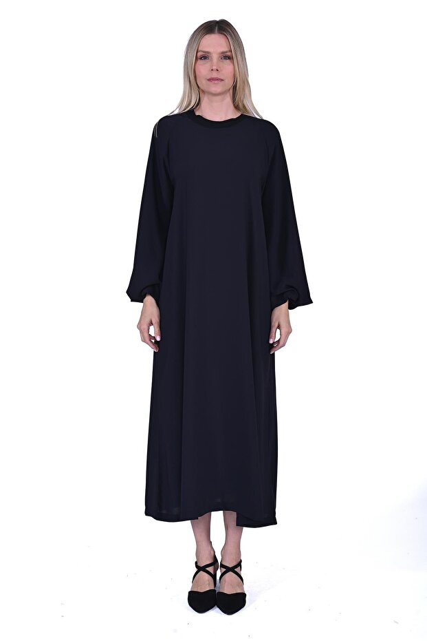 Balloon Sleeve Dress Black