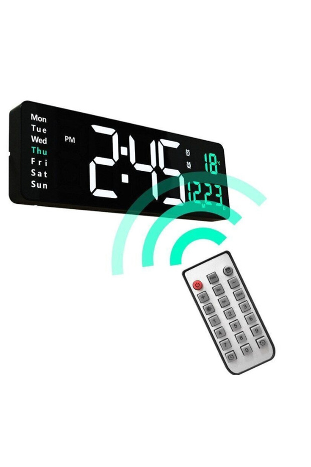 Digital Wall Clock RD AL6626 GREEN display Thermometer Calendar Timer Function - 2