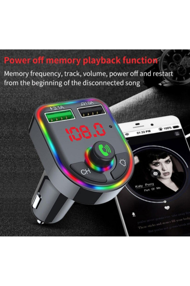Modulator Mp3 Fm Auto F6 Bluetooth function with USB - 5