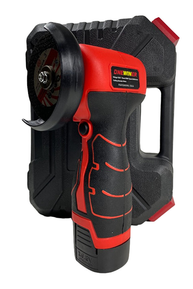 RED 12V mini angle grinder with 2000mAh lithium battery - 1