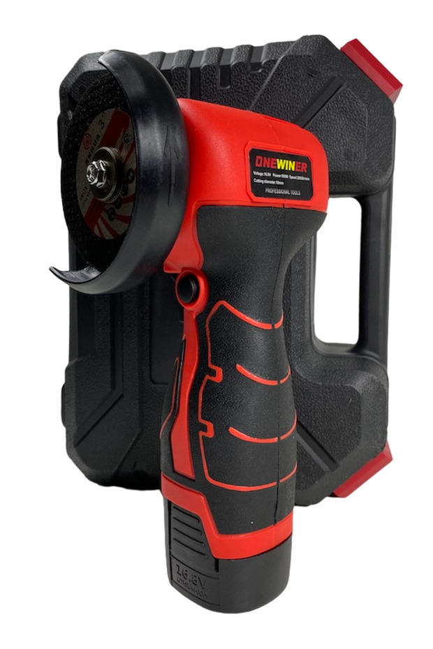 RED 12V mini angle grinder with 2000mAh lithium battery - 4