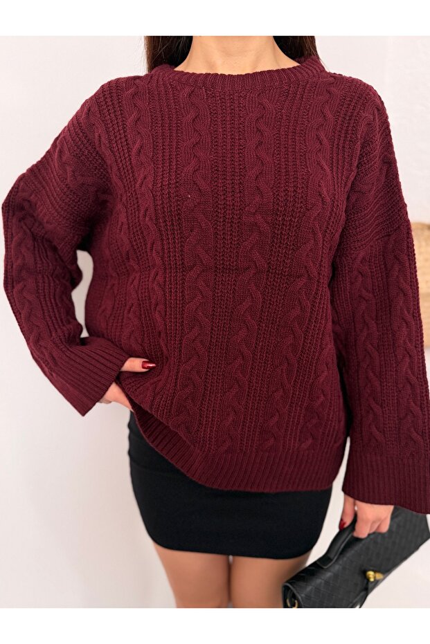 Kadın Bisiklet Yaka Örme Triko Kazak - 4