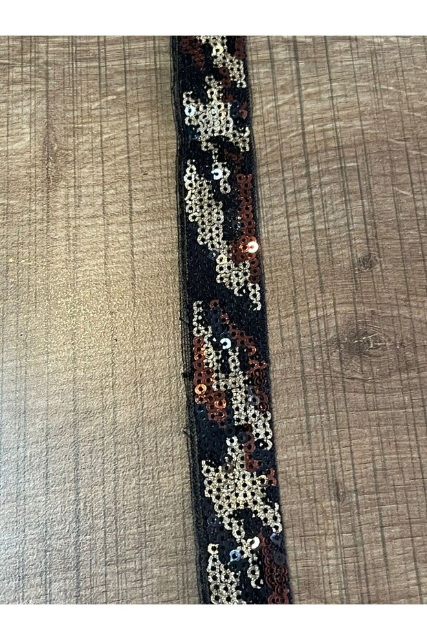 Leopard Stripe Guipure Applique with Sequins Width 2 cm 1 Meter