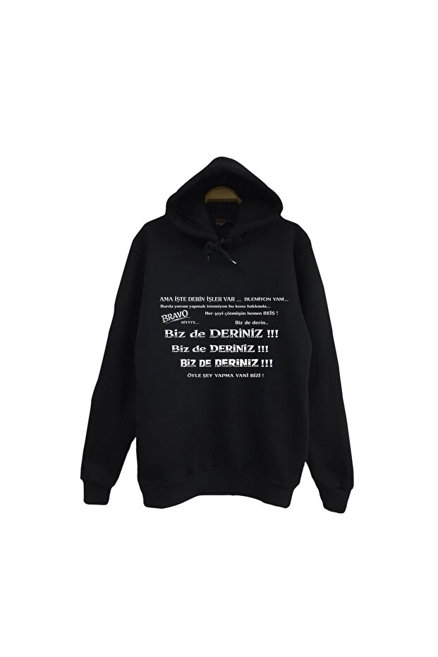 You Are with Us Printed Unisex 100% Cotton Hooded Black Sweatshirt