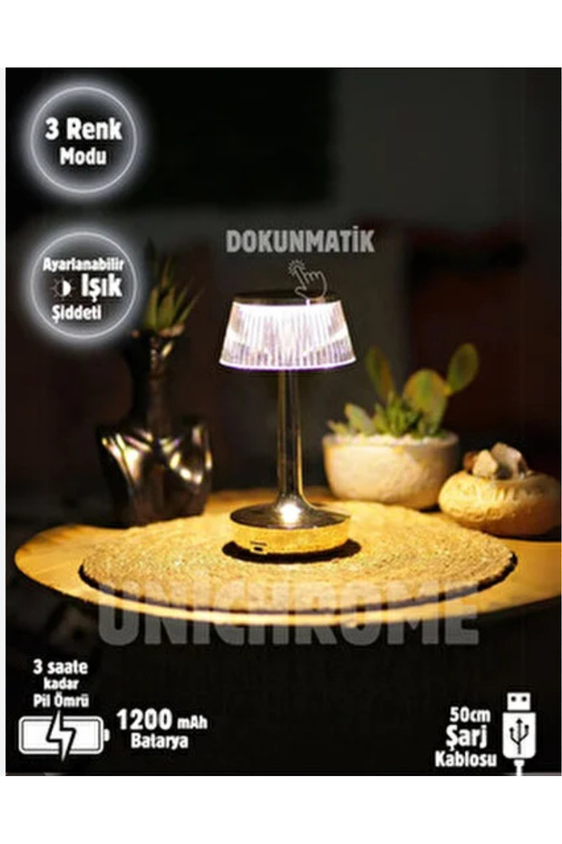 Rio Şarjlı Masa Lambası 3 Renk Dokunmatik - 4