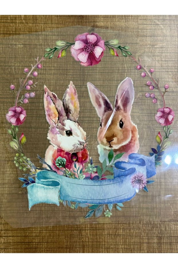 24X22 CM IRON-ADHED RABBITS TRANSFER PRINT T-SHIRT PRINT