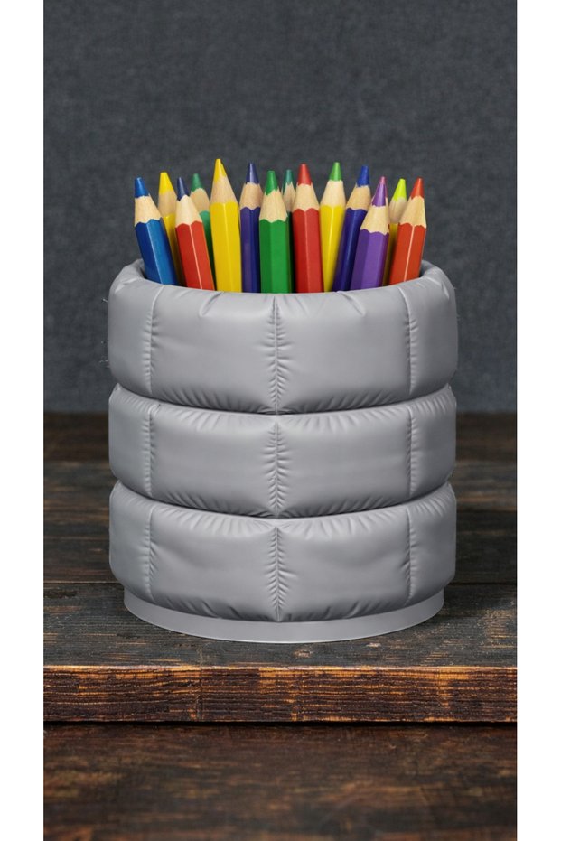 Decorative Pen Holder Gray Color | Desktop Pen Organizer | Organizer for Office and Home