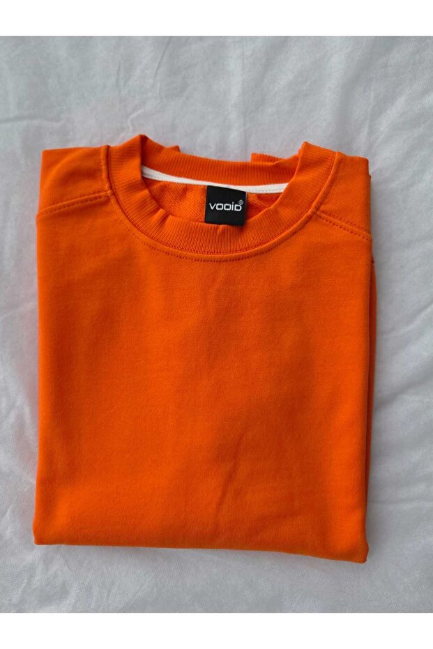 Oversize Basic Sweatshirt 3 İp Şardonsuz - 2