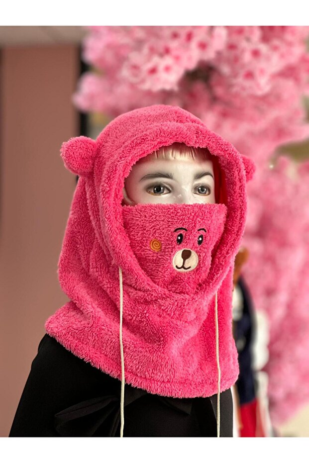 Pink teddy hat & scarf