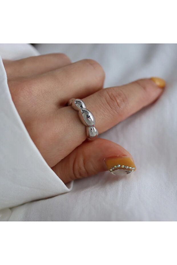 خاتم قابل للتعديل مع حجر حلزوني - 1