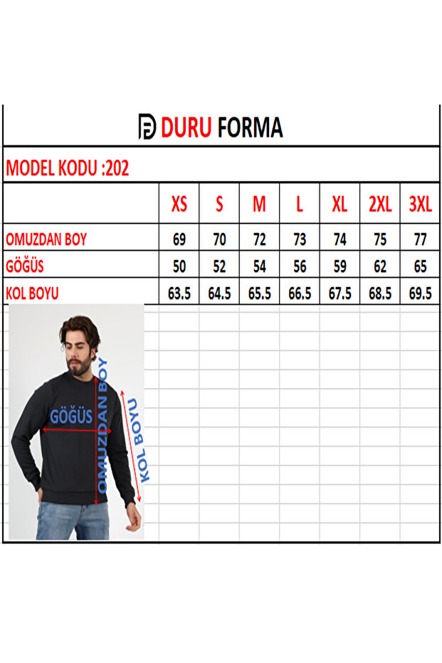سويت شيرت أساسي للرجال بثلاثة خيوط، أسود - 2