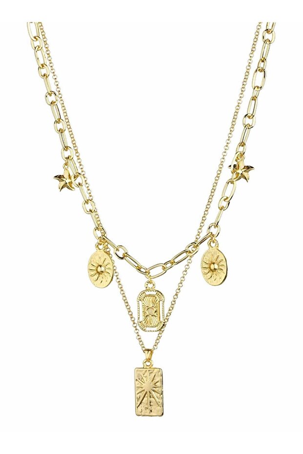 Charm Detaylı Katlı Kolye - 1