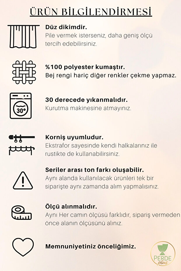 Fırfırlı Perde Takımı – 3’lü Set, Rustik & Korniş Uyumlu - 4