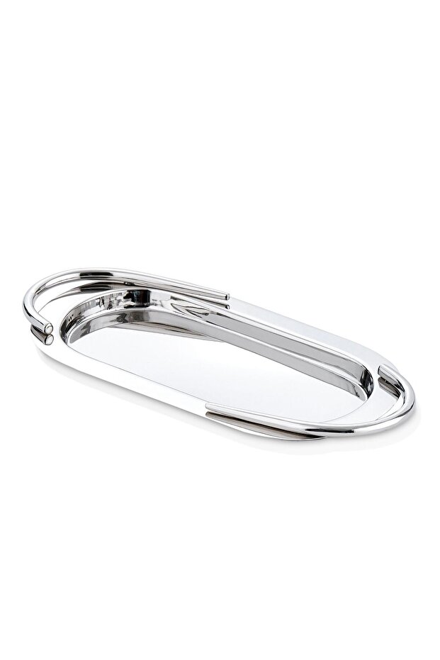 Basic Ellipse Presentation Tray Silver Small (Width: 14 cm X Length: 31 cm) - 5