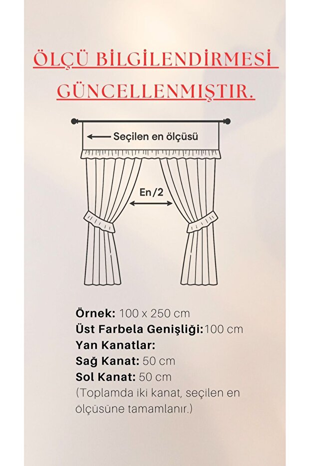 Fırfırlı Perde Takımı – 3’lü Set, Rustik & Korniş Uyumlu - 2