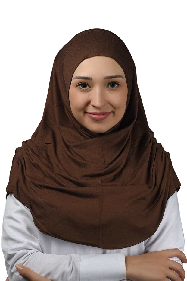 وشاح عمامة جاهز برباط مطوي عملي حجاب حجاب - غطاء صلاة - شوكولاتة