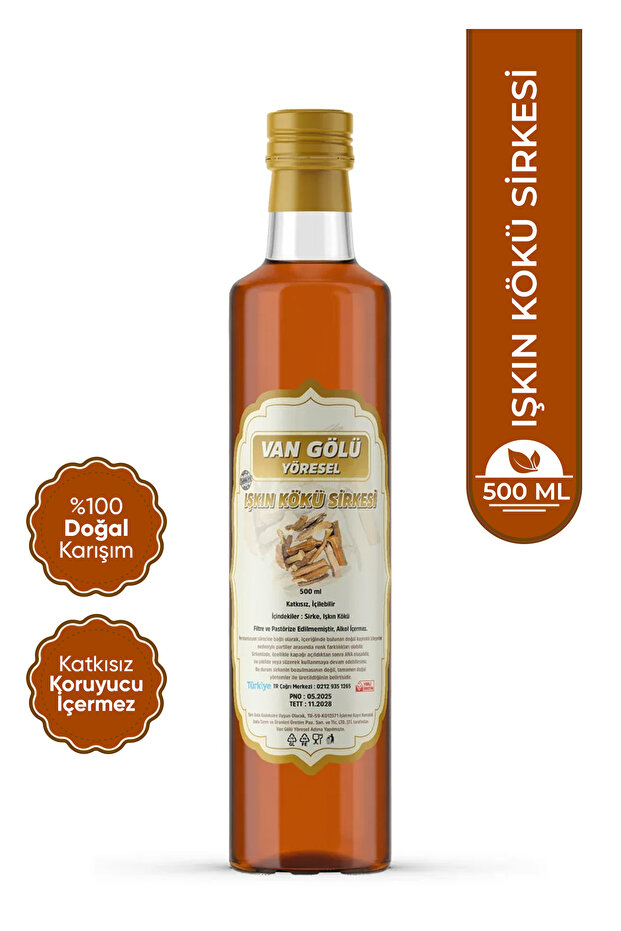 Vangölü Yöresel Işkın Kökü Sirkesi Doğal Fermantasyon 500 ML