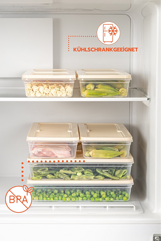 4DÍLNÁ 2400 ML CHLADNIČKA SKLADOVÁNÍ, FRESH BOX KRÉM - 4