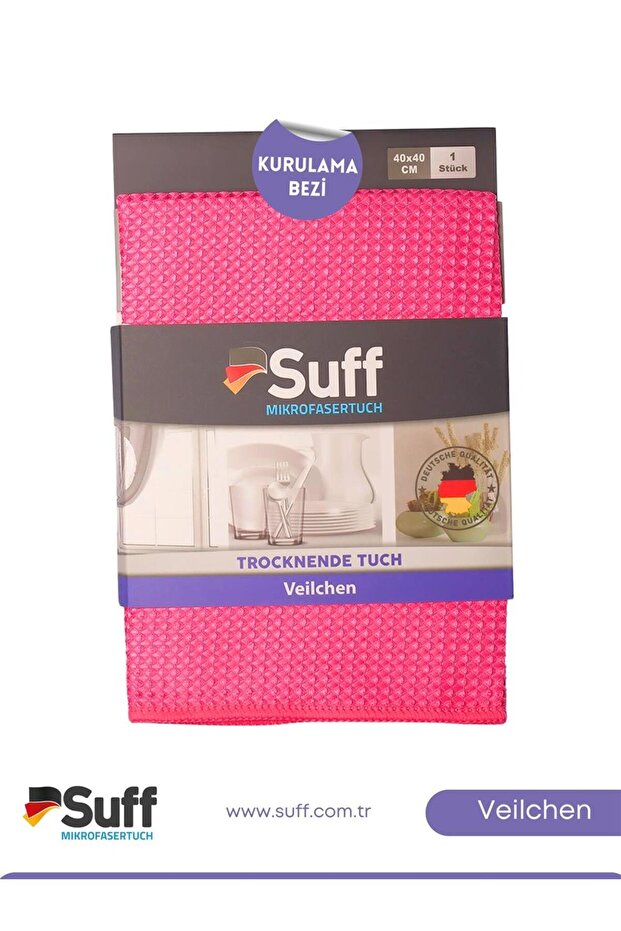 Veilchen Cam Microfiber Cloth for Sensitive Glass and Mirror Drying 70X50 cm Pink