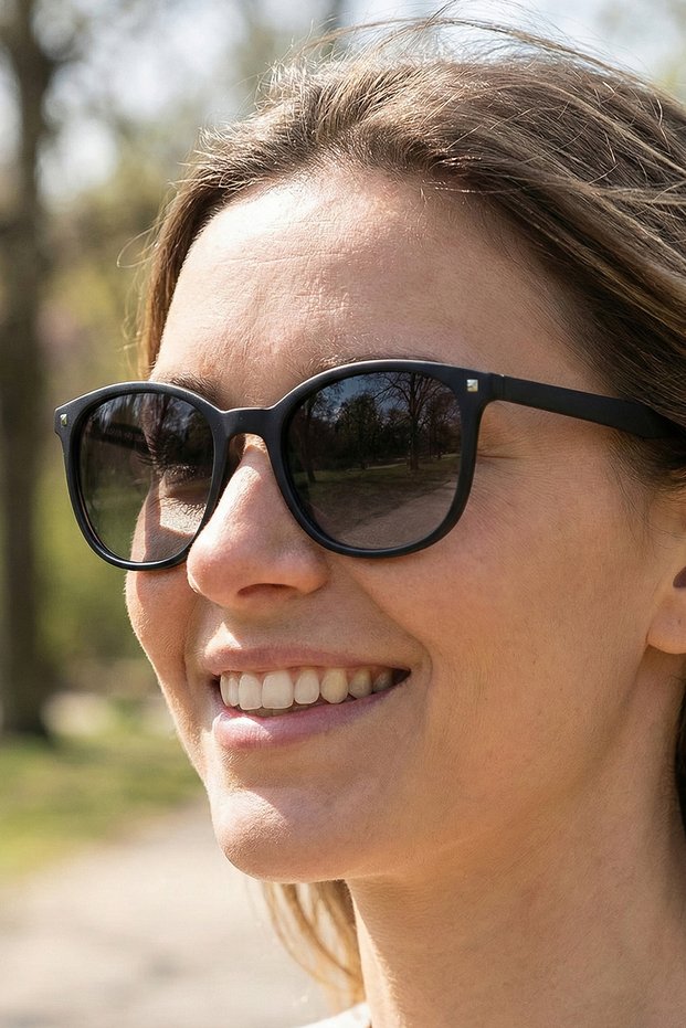 Matte Black Women's Sunglasses with Polarized Filter with Uv400 Protection 1332 C0101M