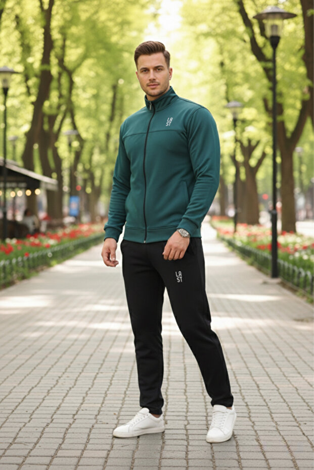 Men's Relaxed Soft-Textured Tracksuit Set - 85752