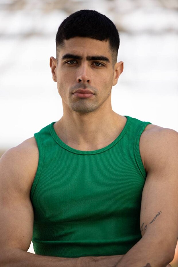 Men's Halter Collar Green Sportsman Lycra Undershirt