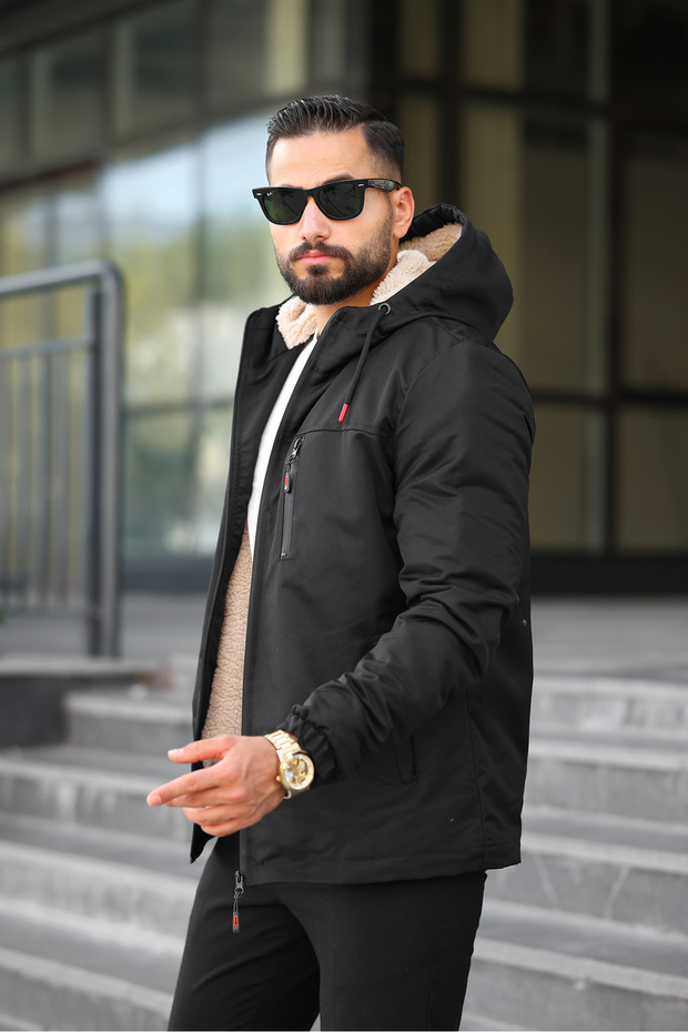 معطف رجالي مبطن بالفرو من الداخل - 5