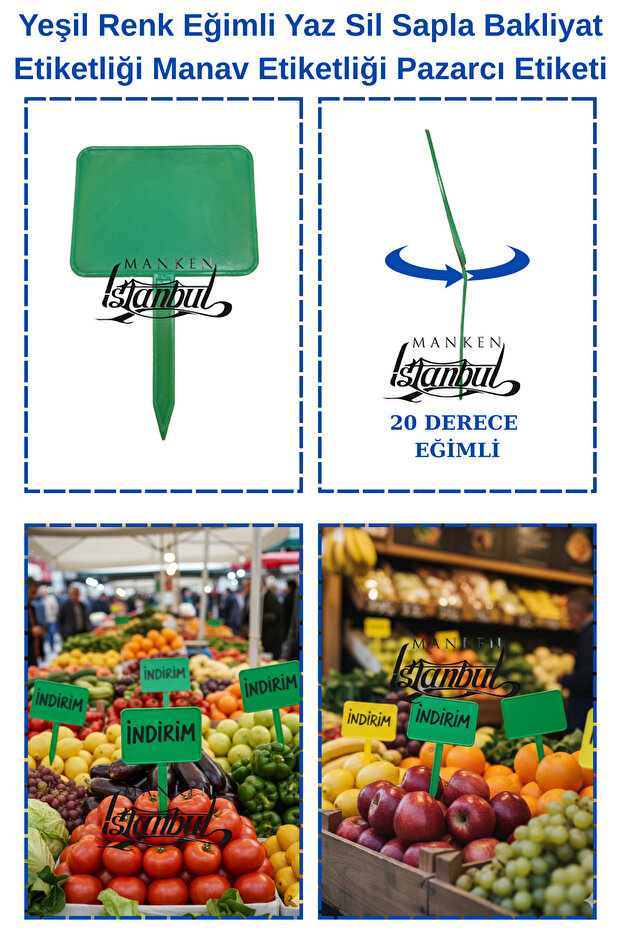 20 Pieces Angled Large Size Slanted Summer Sil Handle Pulses Labeling Greengrocer Labeling Marketer Label