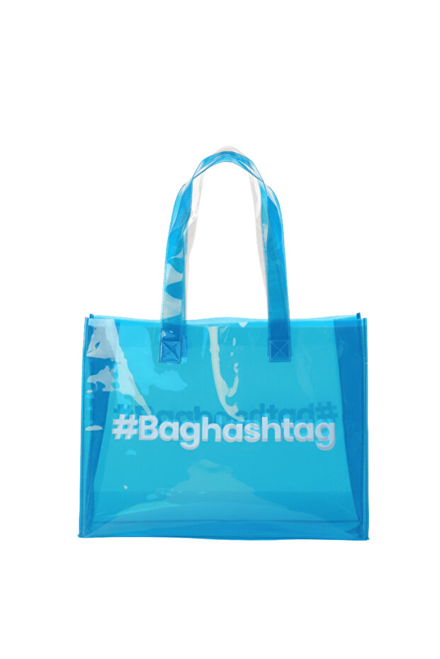 Mavi Şeffaf Plaj Çantası - 1