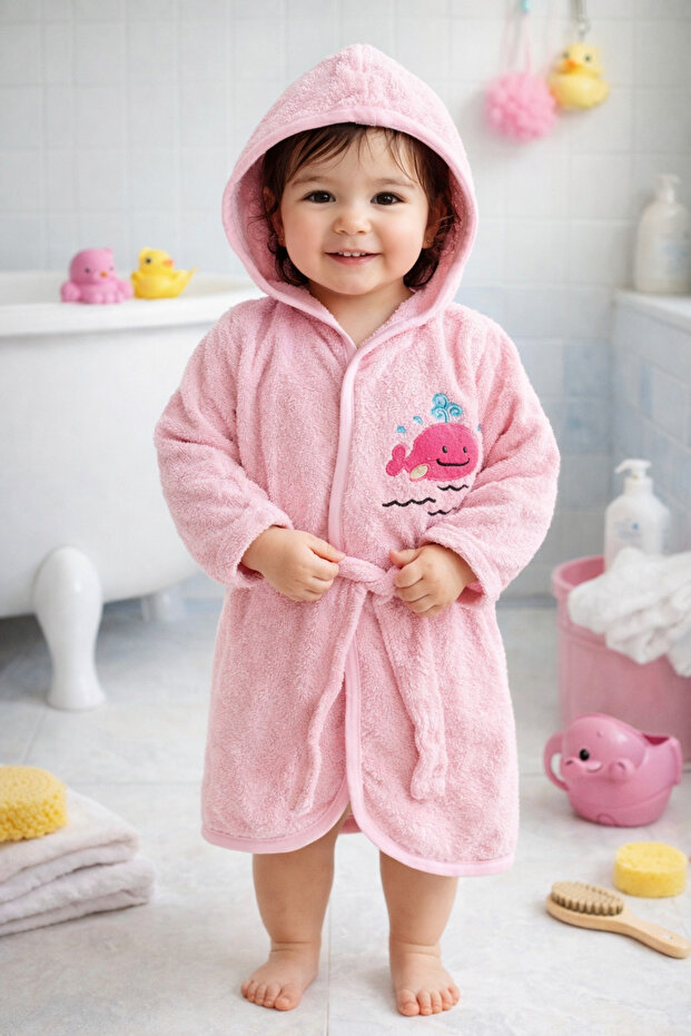 100% Cotton Hooded Baby Bathrobes with Cute Figures – Soft Cotton, Quick Drying,