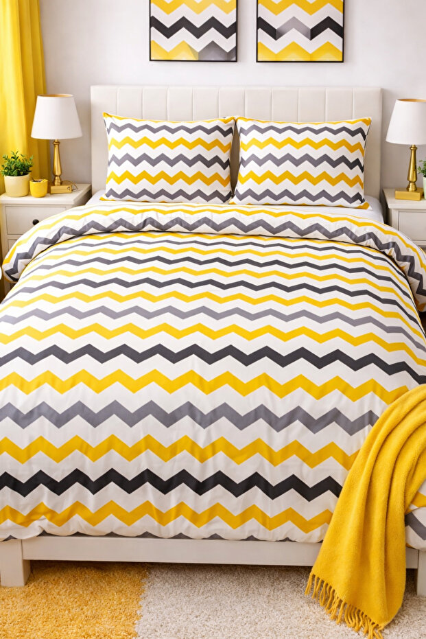Double Patterned Duvet Cover Set (Without Sheets)