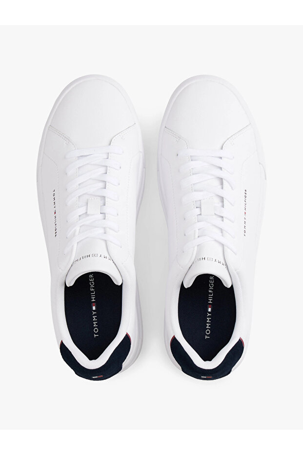 Tommy Jeans Męskie Białe Pebble Grain Court Sneaker - 2