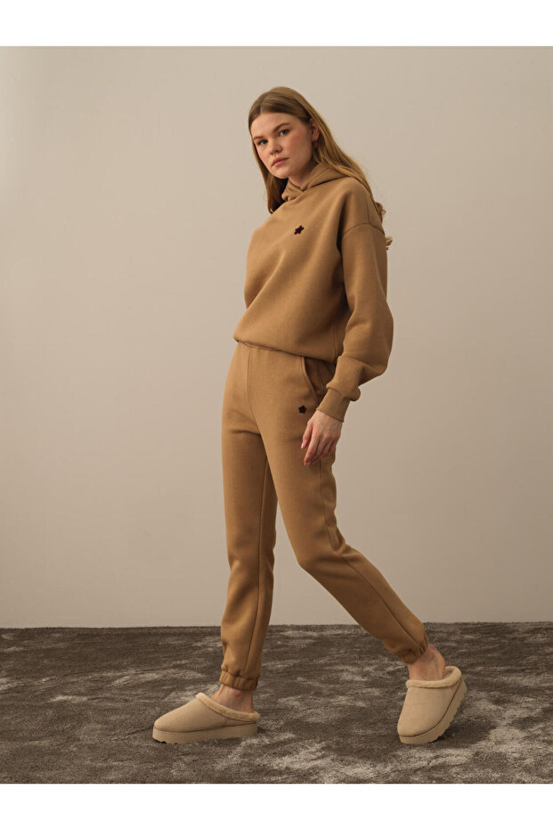 Kadın Camel Basic Sweat Pantolon - 5