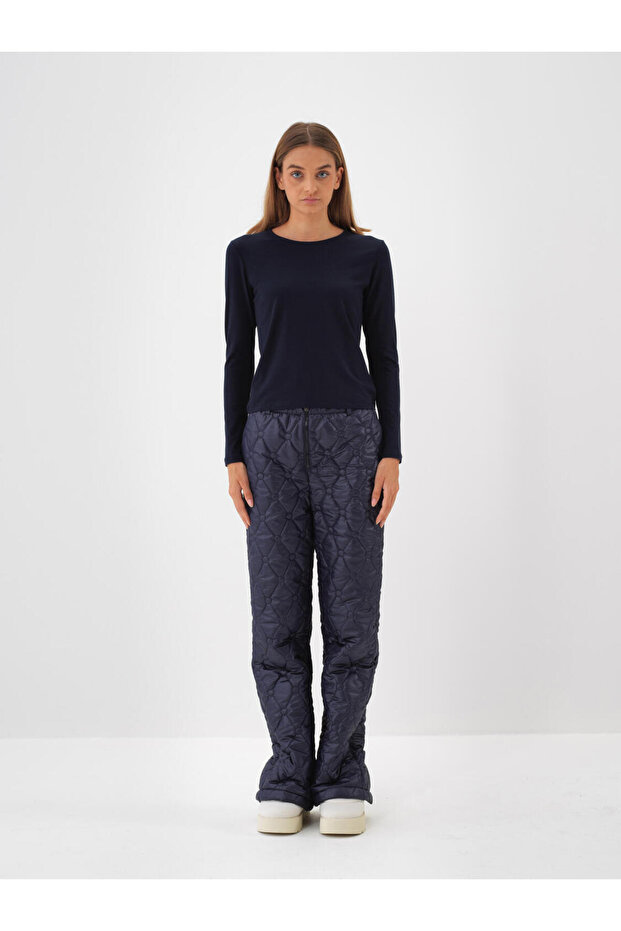 Kadın Lacivert Modal Pamuk Basic Tişört - 4