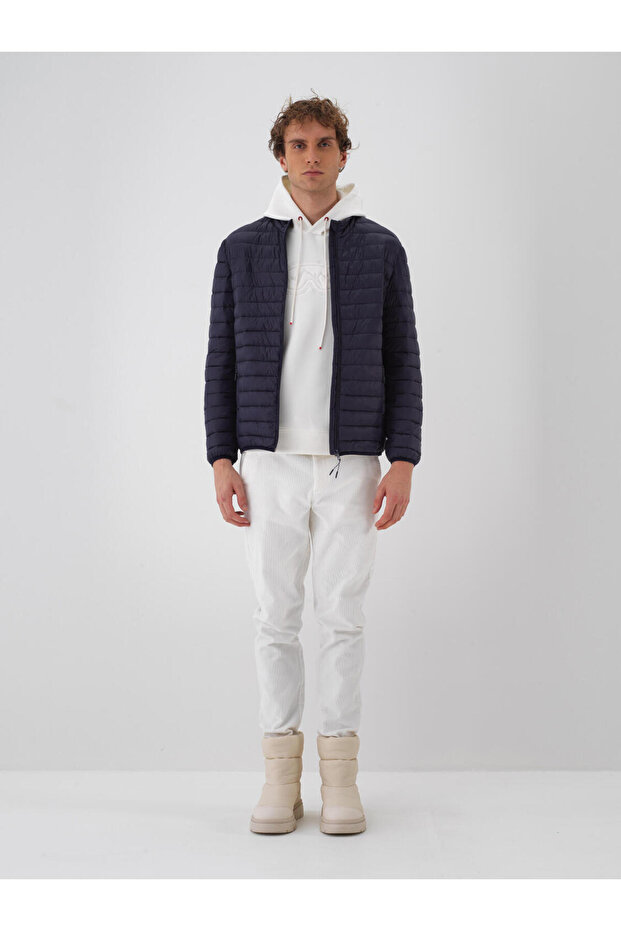 Erkek Lacivert Basic Şişme Mont - 4