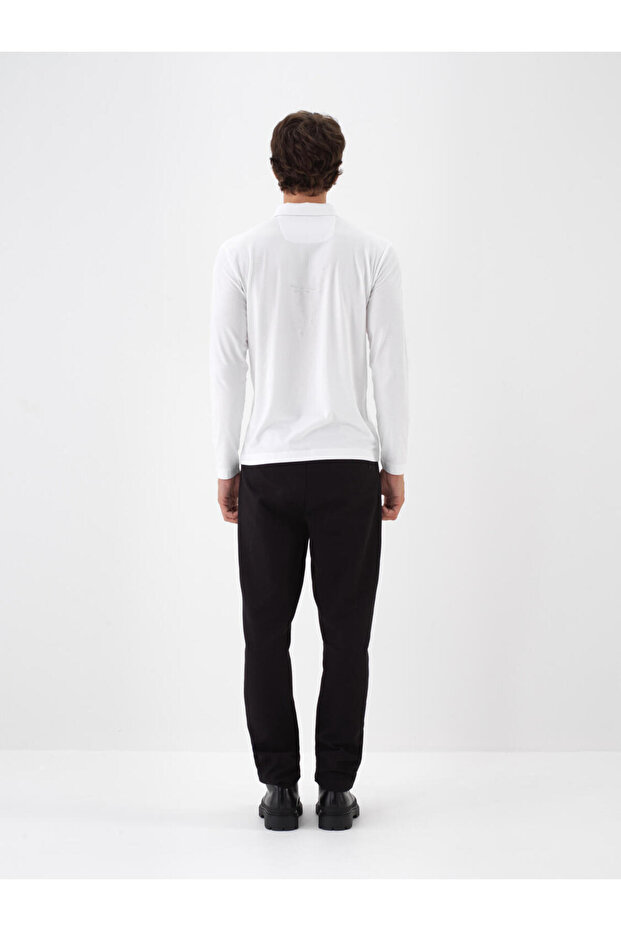 Erkek Beyaz Modal Pamuk Basic Tişört - 4