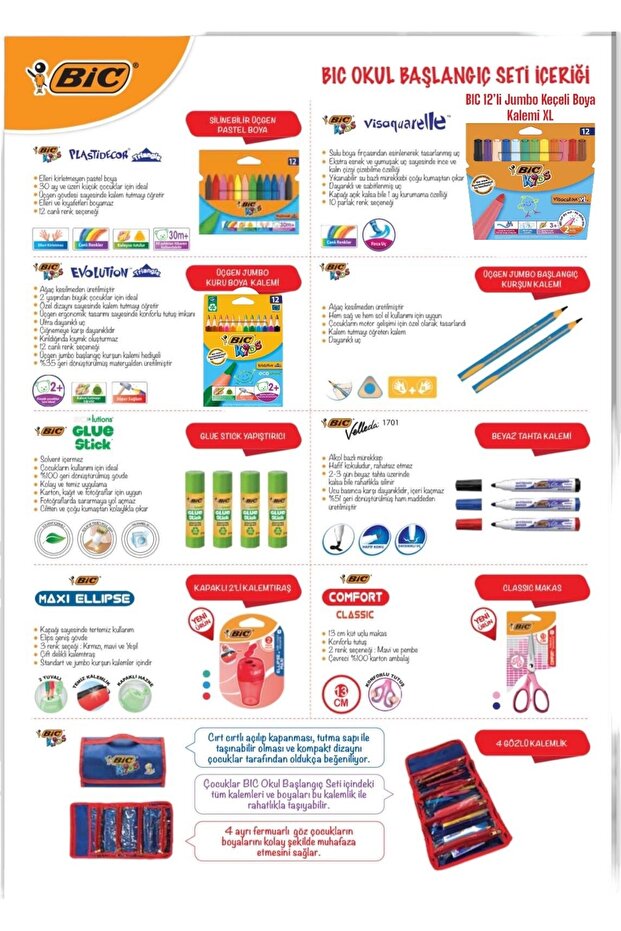 Okul Başlangıç seti Anasıfı Seti Kreş Seti Anaokulu Seti Okul öncesi seti Bic - 3