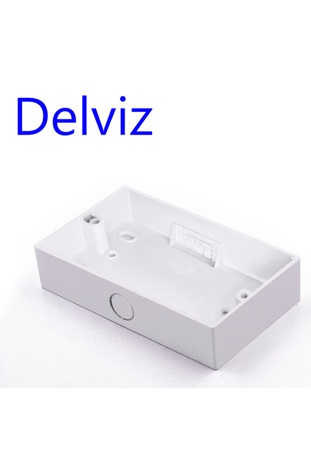 صندوق التثبيت الخارجي Delviz باللون الأبيض لمفتاح الحائط القياسي مقاس 146 × 86 مم، مواد بلاستيكية، صندوق مقبس الحائط