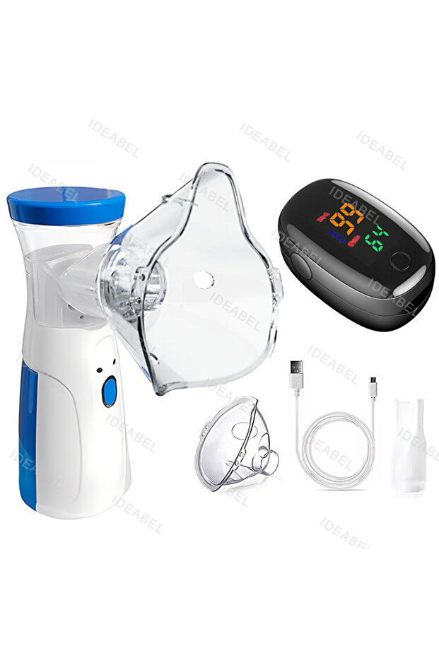 Mode 12 Atomizer Health Care Products Fingertip Pulse Blood Oxygen Portable Nebulizer Mesh Nebulizer