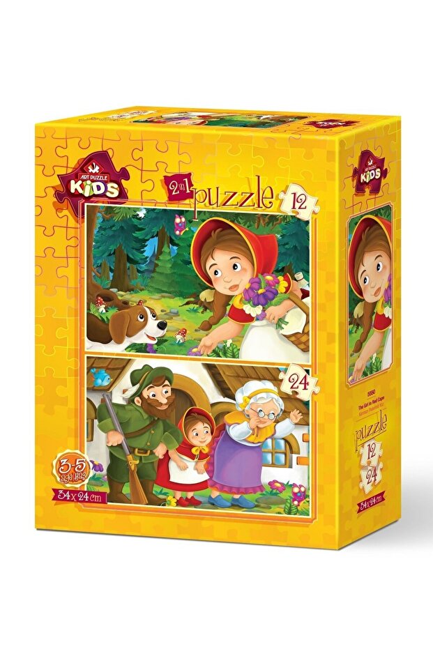 Art Children's Puzzle Red Caped Girl 12+24 Piece Puzzle