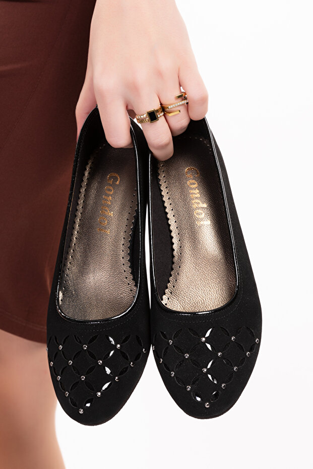 Leather House Slippers Black Nubuck 35 Dmr.176