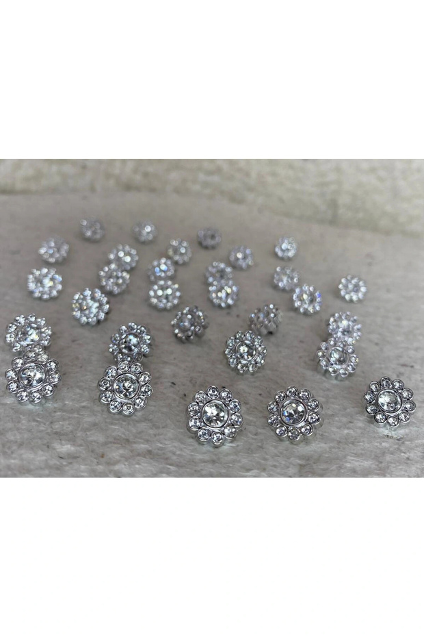 20 Boy Flowered Stone Buttons - 10 Pieces