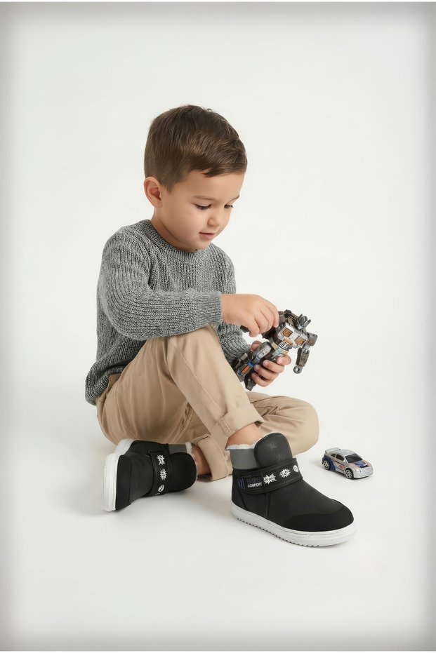 Pi̇ngu Fur-Plush Children's Boots