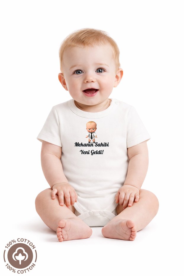 100% Organic Cotton the Owner of the Venue New Arrived Printed Snap Fastener Baby Short Sleeve Bodysuit