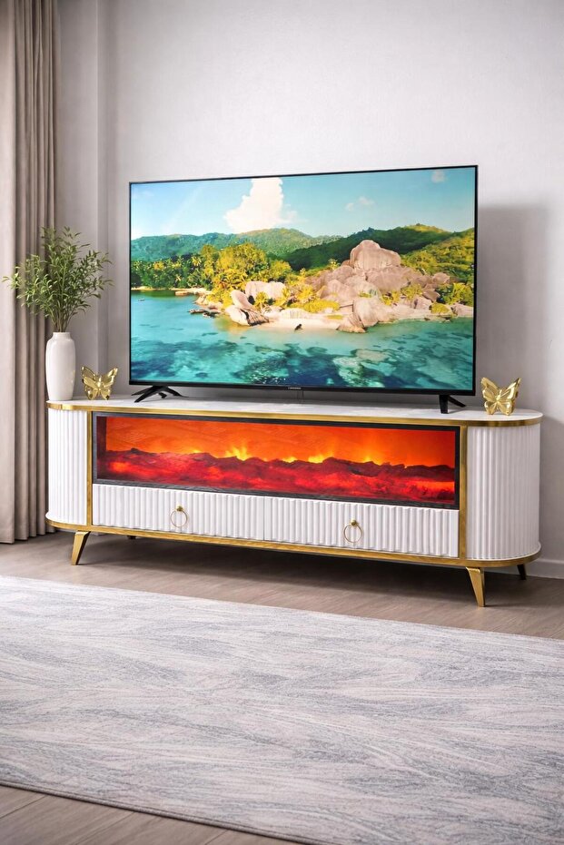 Çekmeceli şömineli Tv ünitesi - 1