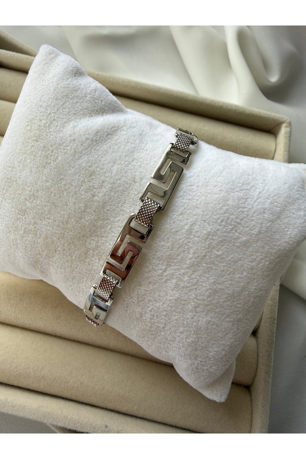 Lusora Accessory Silver Color Geometric Pattern Chain Model Bracelet