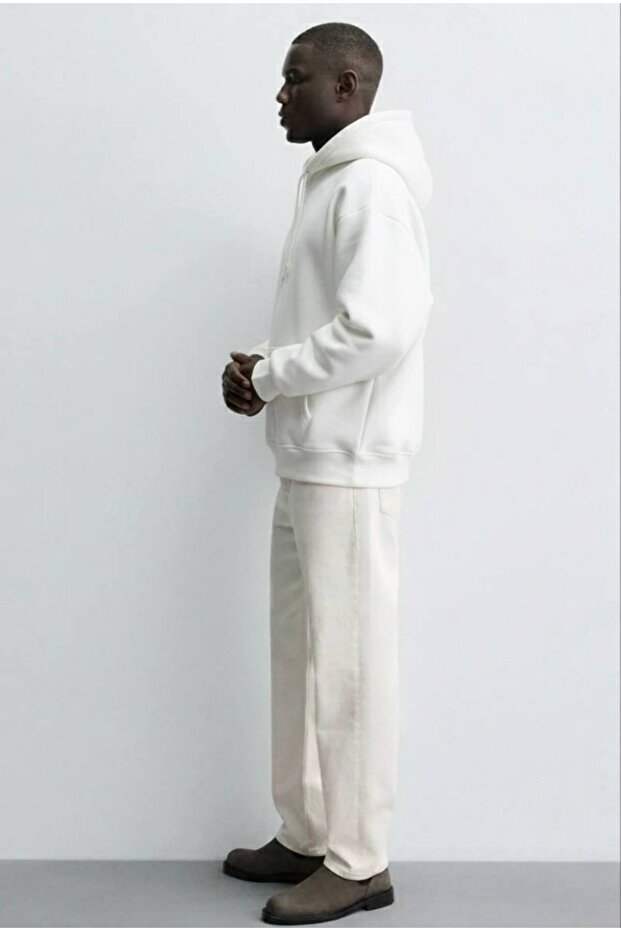 Kapüşonlu Basic Oversize Erkek Sweatshirt - 5