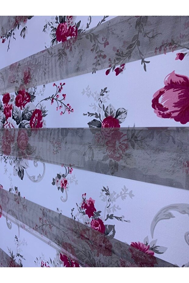 Çiçek Baskılı Zebra Perde Alüminyum Kasa(etekli) enxboy - 3