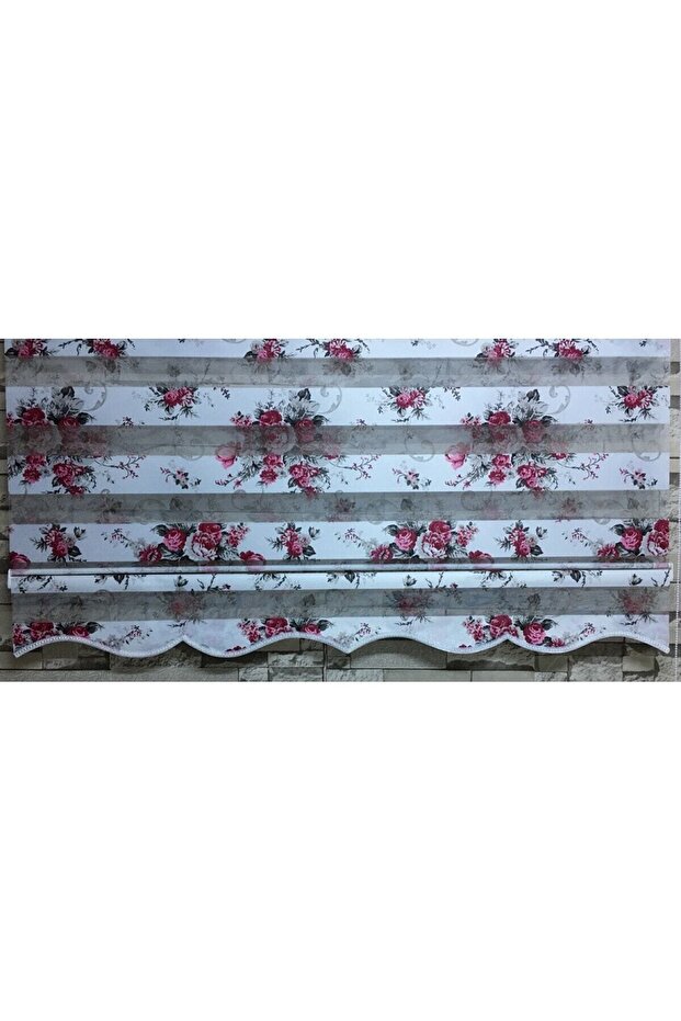 Çiçek Baskılı Perde Alüminyum Kasa (Etekli ) ENXBOY - 4